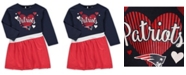 Outerstuff Girls Infant Navy New England Patriots All Hearts Jersey Long Sleeve Dress